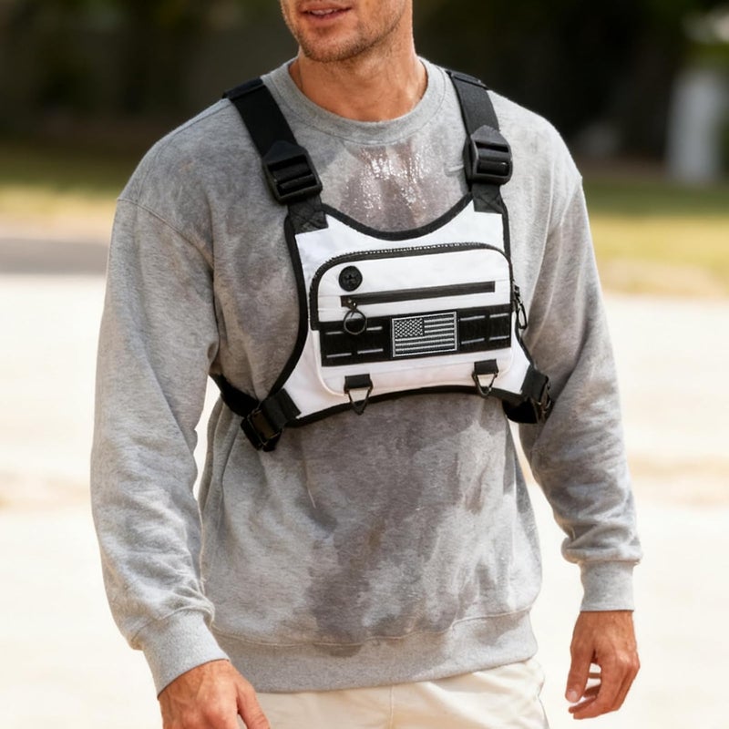Dzanwo Sports Chest Bag For Men Women, Running Vest Bag With Built,Phone Holder For Workouts&Ski&Cycling&Hiking,Motorcycle Accessories - Image 2